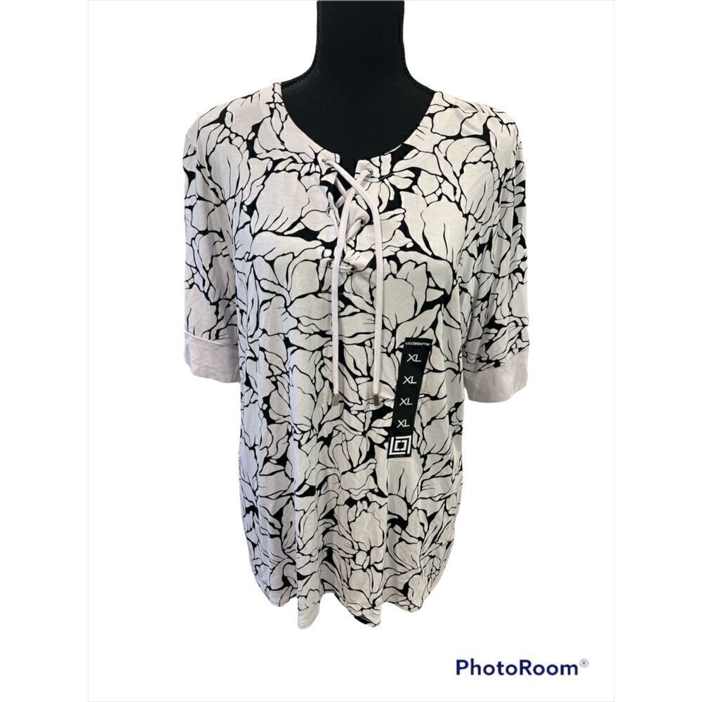 Short Sleeve Shoe String Tie by Liz Claiborne
